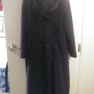 Anne Klein wool purple hooded coat